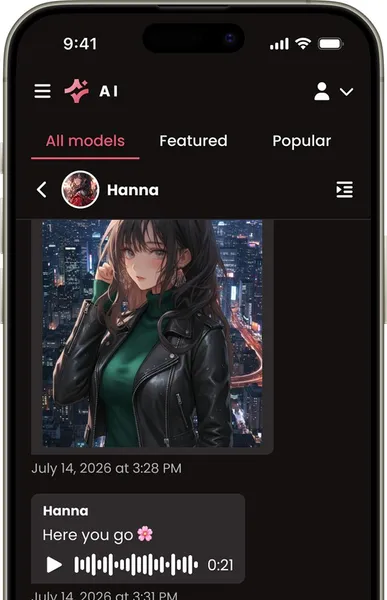 Voice interaction - AI companion app screen