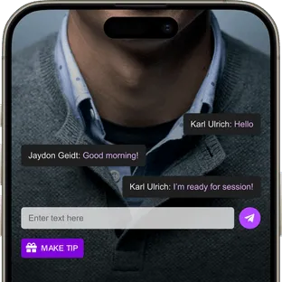 Private one-to-one video call with chat on a paid video chat platform