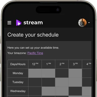 Provider availability schedule on a paid video chat platform